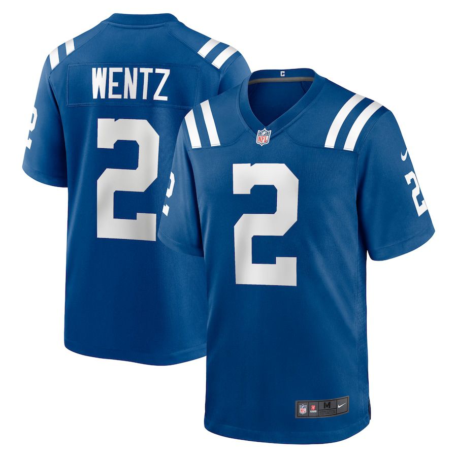 Men Indianapolis Colts 2 Carson Wentz Nike Royal Game NFL Jersey